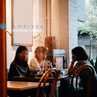 Bar, Soho, INT, coffee machine, cups, few people talking, cars from outside, London, UK
