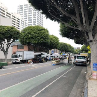 Street market, Santa Monica, stalls, carts, medium crowd